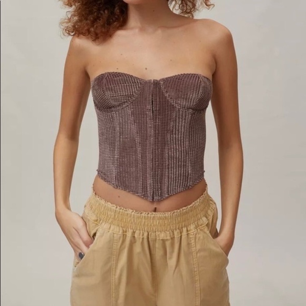 Urban Outfitters Replay Velvet Corset Brown